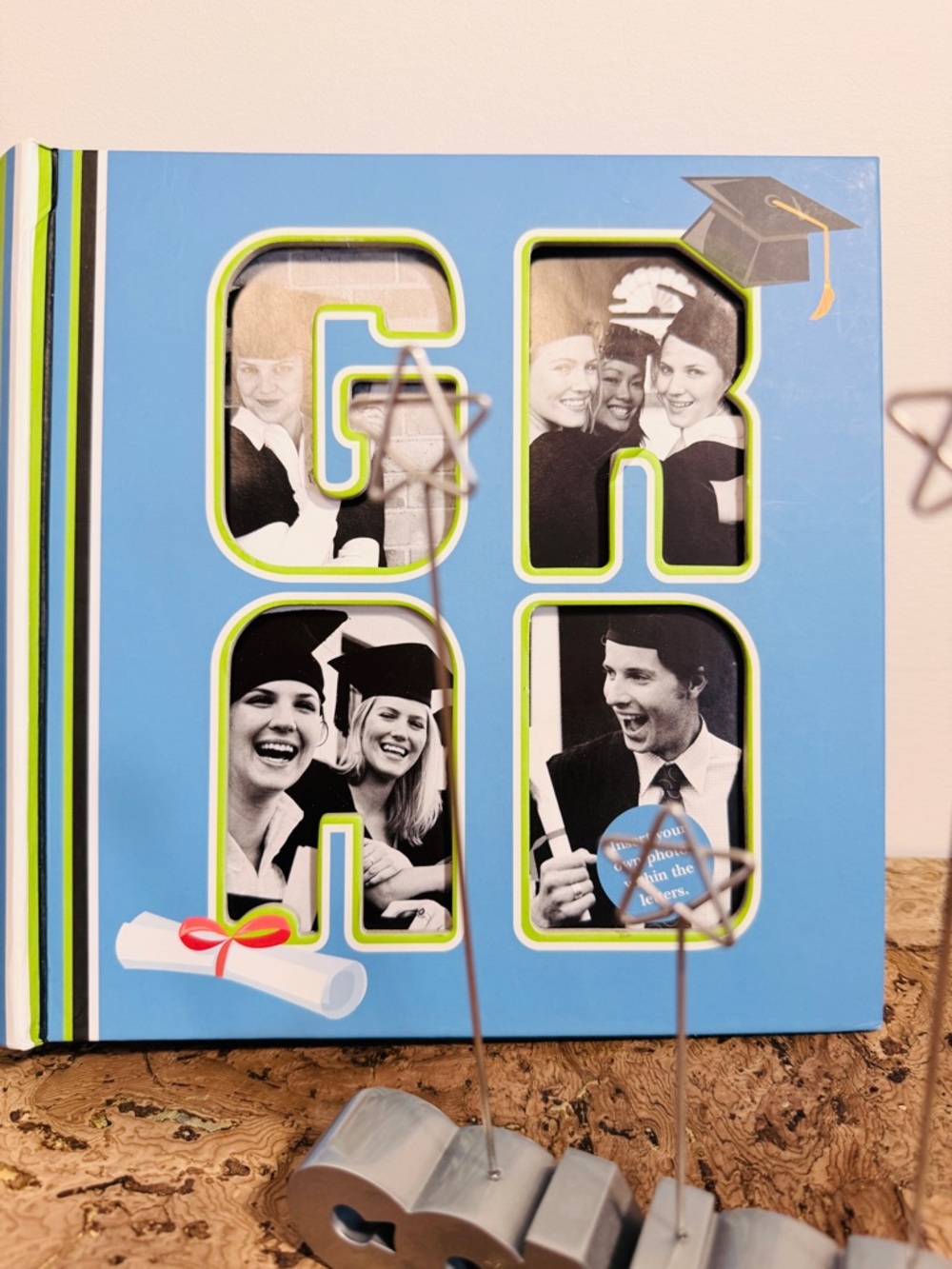 Heavy Weight Photo Holder Silver "CONGRATS" with Star Clips & Grad Album 🧑‍🎓